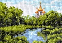 Рисунок на канве МП №1354 "Тихая заводь" 37х49см