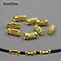 Трубочка ажурная "Realtex" для бижутерии 4*9мм (100шт) цв.золото