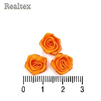 Розочки пришивные атласные Реалтекс R-2 цв.оранжевый