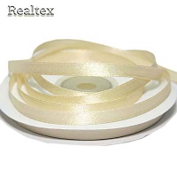 Лента атласная 6мм Realtex (27,4м) цв.002 молочный