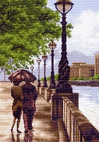 Рисунок на канве МП №1459 "Двое на набережной" 37х49см