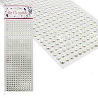 Полужемчуг клеевой Realtex №5 6мм (блистер) (504шт) цв.молочный