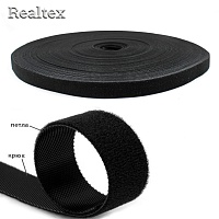 Липучка двухсторонняя 20мм Realtex (50м) цв.черный