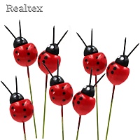 Декор Realtex Божья коровка 18*34мм на проволоке + 60мм (100шт)