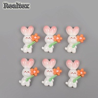 Декор для творчества пластик 10716268 "Зайка с цветком" 