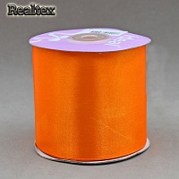 Лента атласная 75мм Реалтекс (27,4м) цв.ID 3020 яр.оранжевый