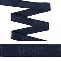 Резинка тканная 35мм TBY с надписью SPORT цв.синий