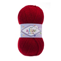 Пряжа Alize "Sekerim Bebe" (100гр) цв.106 темно-красный