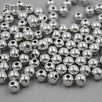 Бусины пластик Реалтекс 6мм Premium (500гр) цв.серебро