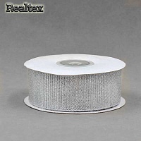  Лента металлизированная Реалтекс 38мм (22,8м) цв.серебро 