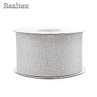  Лента металлизированная Реалтекс 50мм (22,8м) цв.серебро 