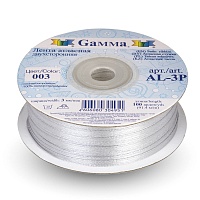 Лента атласная 3мм двухсторонняя Al-3P "Gamma" цв.003 св.серый
