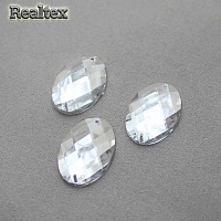 Стразы акриловые пришивные RS "Овал" 10*14мм цв.cristal