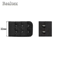 Застежка-крючки  Реалтекс 3х2 3,2см цв.черный