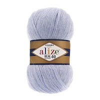 Пряжа "Angora Real 40" (100гр) цв.051 светло-голубой