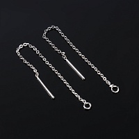 Основа для пусет 9770150 протяжка с цепочкой (пара) цв.серебро 