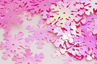Пайетки россыпью TBY-FLK526 снежинки 25мм цв.029 розовый 