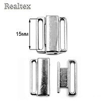 Застежка для купальника металлическая Realtex 15мм (25шт) цв.никель