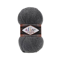 Пряжа Alize "Lana Gold Fine" (100гр) цв.182 средне-серый меланж