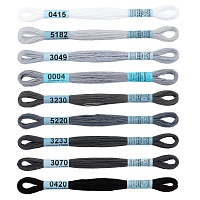 Набор мулине "ГАММА" №10 (9шт*8м) цв.серый