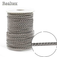 Цепочка декоративная RS 4мм (20м) цв.никель 