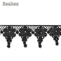 Кружево Realtex объемное 3D 70мм TJ-D312 Realtex цв.черный