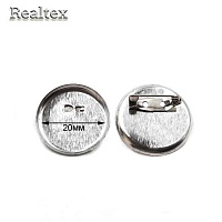 Заготовка для броши Realtex круглая 20мм цв.никель