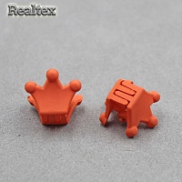 Заколка-краб мини 29551 "Корона" (2шт) цв.терракот