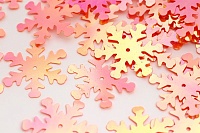 Пайетки россыпью TBY-FLK526 снежинки 25мм (50гр) цв.327 оранжевый