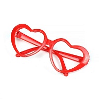 Очки сердце без стекла пластик TBY 53733 7см для игрушек цв.красный