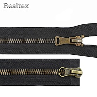 Молния металл Т.5 2замка 85см разъемная цв.антик/черный