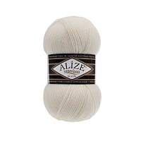 Пряжа Alize "Super Lana Klasik" (100гр) цв.062 св.молочный