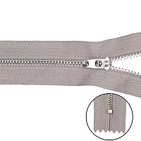 Молнии джинсовые Т.4 20см Б неразъёмная цв.никель/340 светло-серый 