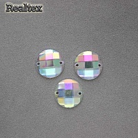 Стразы акриловые пришивные RS "Круг" 10мм цв.cristal AB