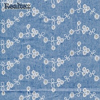 Ткань джинс FD "Волна" 25998 цв.голубой/коричневый