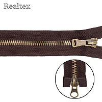 Молния металл Т.5 2замка 85см разъемная цв.антик/141 тёмно-коричневый