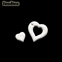 Набор "Сердечки" №01 из глиттерного фоамирана 25мм,14мм (2*10 шт) цв.белый