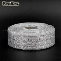 Лента металлизированная 26мм "Парча-26" с3145г17 цв.серебро