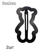 Заготовка для заколок "R" Мишка 60мм (2шт) цв.черный