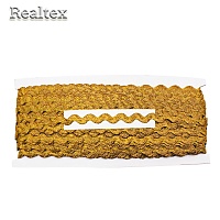 Тесьма Realtex "Вьюнчик" 5мм металлизированная цв.JN081 яркое золото