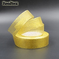  Лента металлизированная Реалтекс 25мм (22,8м) цв.золото