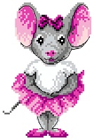 Рисунок на канве МП №1914 "Мышка-балерина" 16*20см