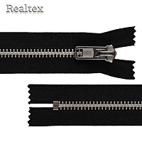 Молния металл Т.8 ZIP 8N 1замок 80см "Gamma" разъемная цв.никель/310 чёрный