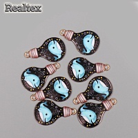 Декор для творчества металл 10710044 "Кит в лампочке" цв.золото