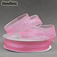Лента капроновая 25мм Realtex 0408-0015 "сердечки" цв.3032 розовый