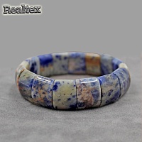 Браслет Realtex из натурального камня Квадрат полукруглый цв.синий mix