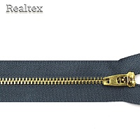 Молнии джинсовые JIN 4L латунь 18см Т.4 неразъёмная №1 (10шт) цв.309 тёмно-серый