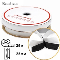 Липучка клеевая Realtex  25мм (25м) цв.черный