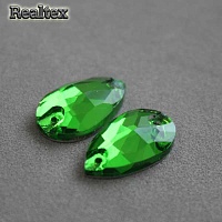 Стразы пришивные стекло капля 10,5*18мм Реалтекс цв.14 Green
