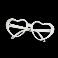 Очки сердце без стекла пластик TBY 53735 7см для игрушек цв.белый